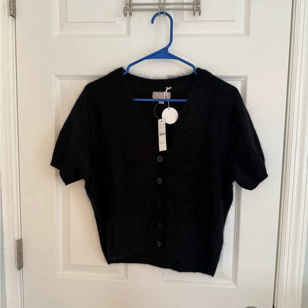 NWT J. Crew Brushed Cashmere Short Sleeve Cardigan - Size M NEW